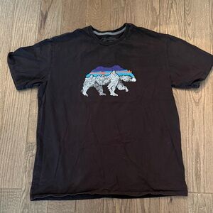 Patagonia Black Tee with Bear Graphic